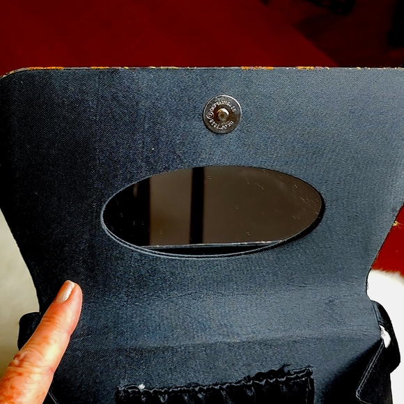 Vintage Floral Asian Flair Satin Evening Bag - Picture 7 of 12